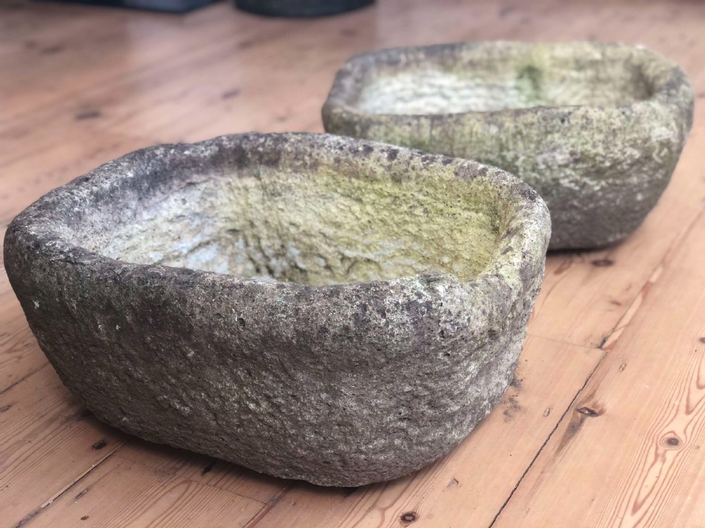 Pair of 19th century French stone planters 