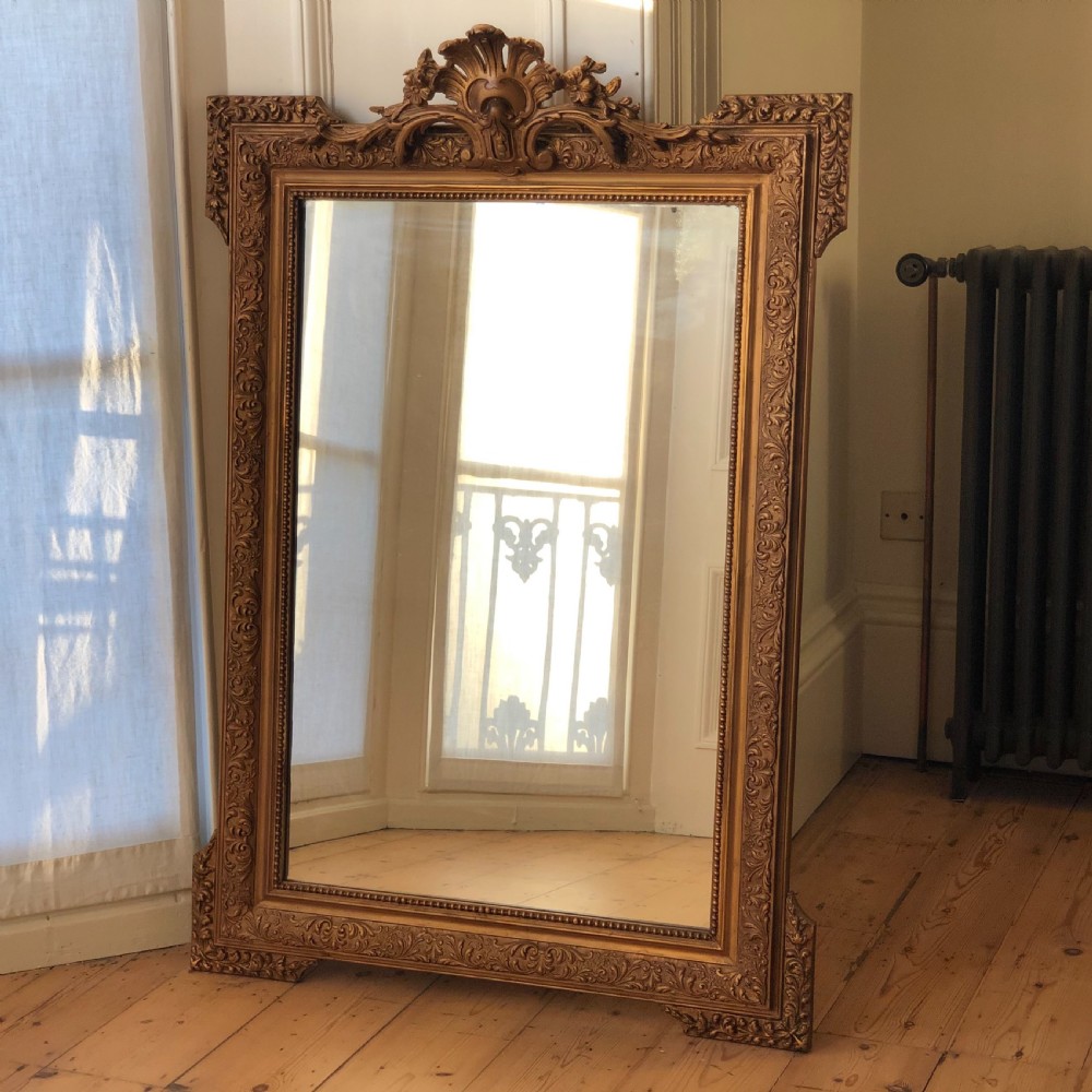 Antique French crested mirror View IV