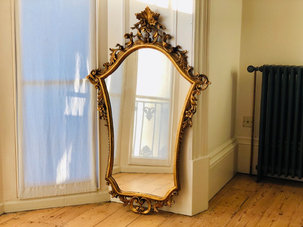 Antique Italian gilt wood mirror