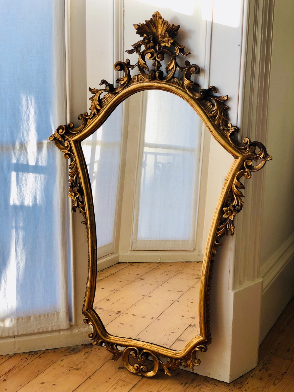 Antique Italian gilt wood mirror View III