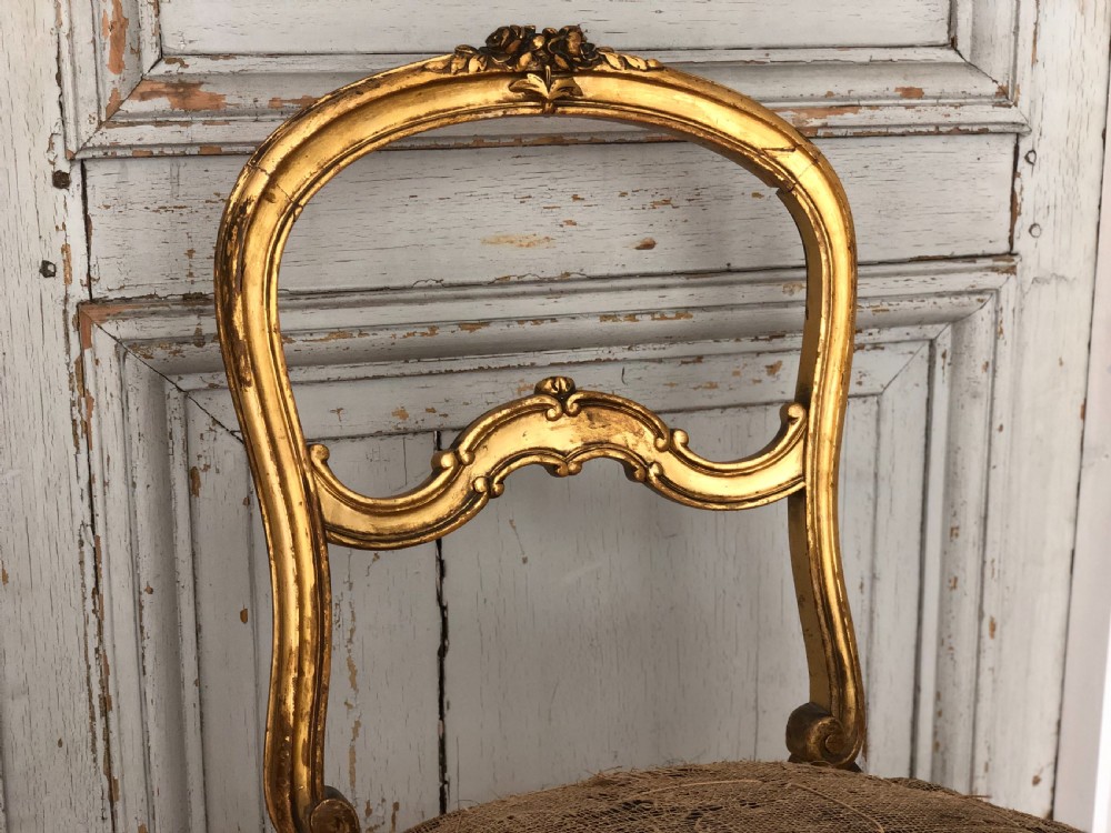 Antique French Louis XVI gilt chairs  View VII