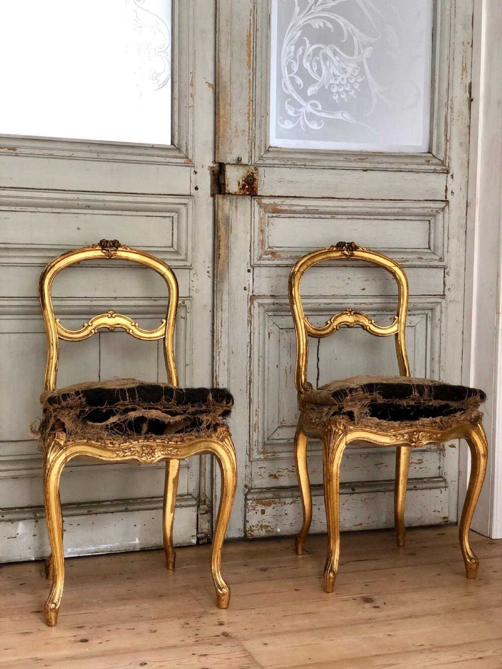 Antique French Louis XVI gilt chairs  View VIII