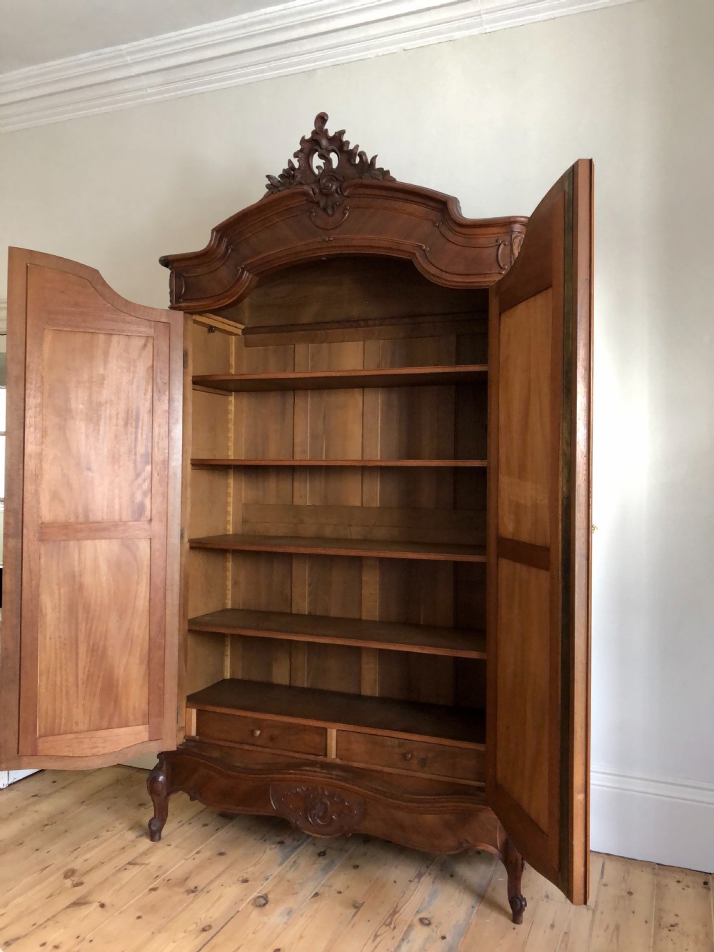 Antique French double Louis XV armoire  View III