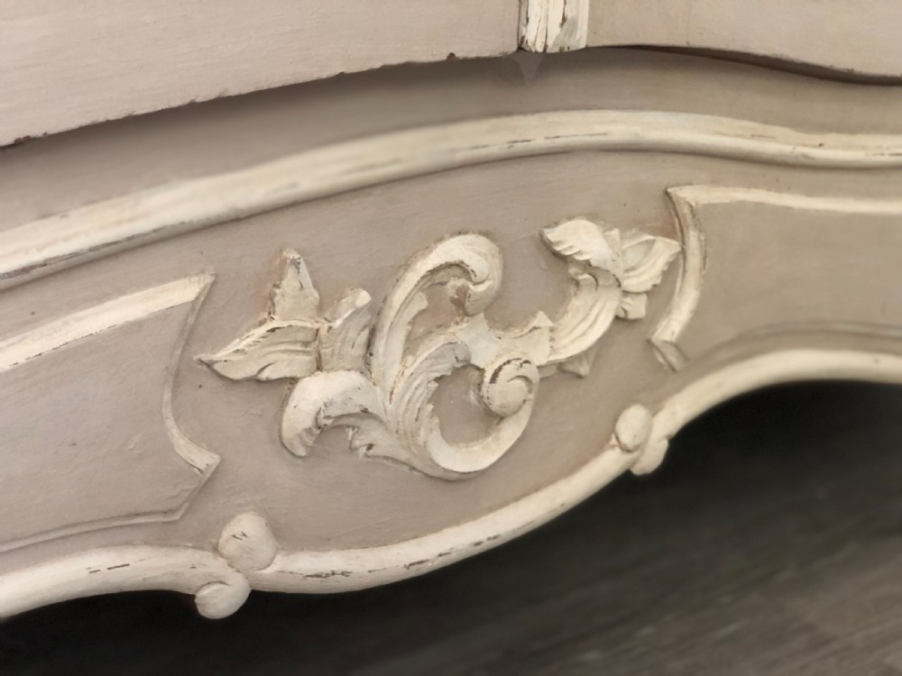 Antique French double Louis XV painted armoire  View II