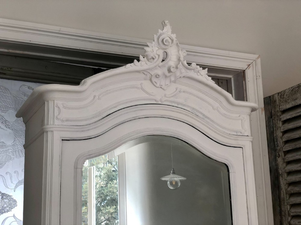 Antique French single armoire linen press View III