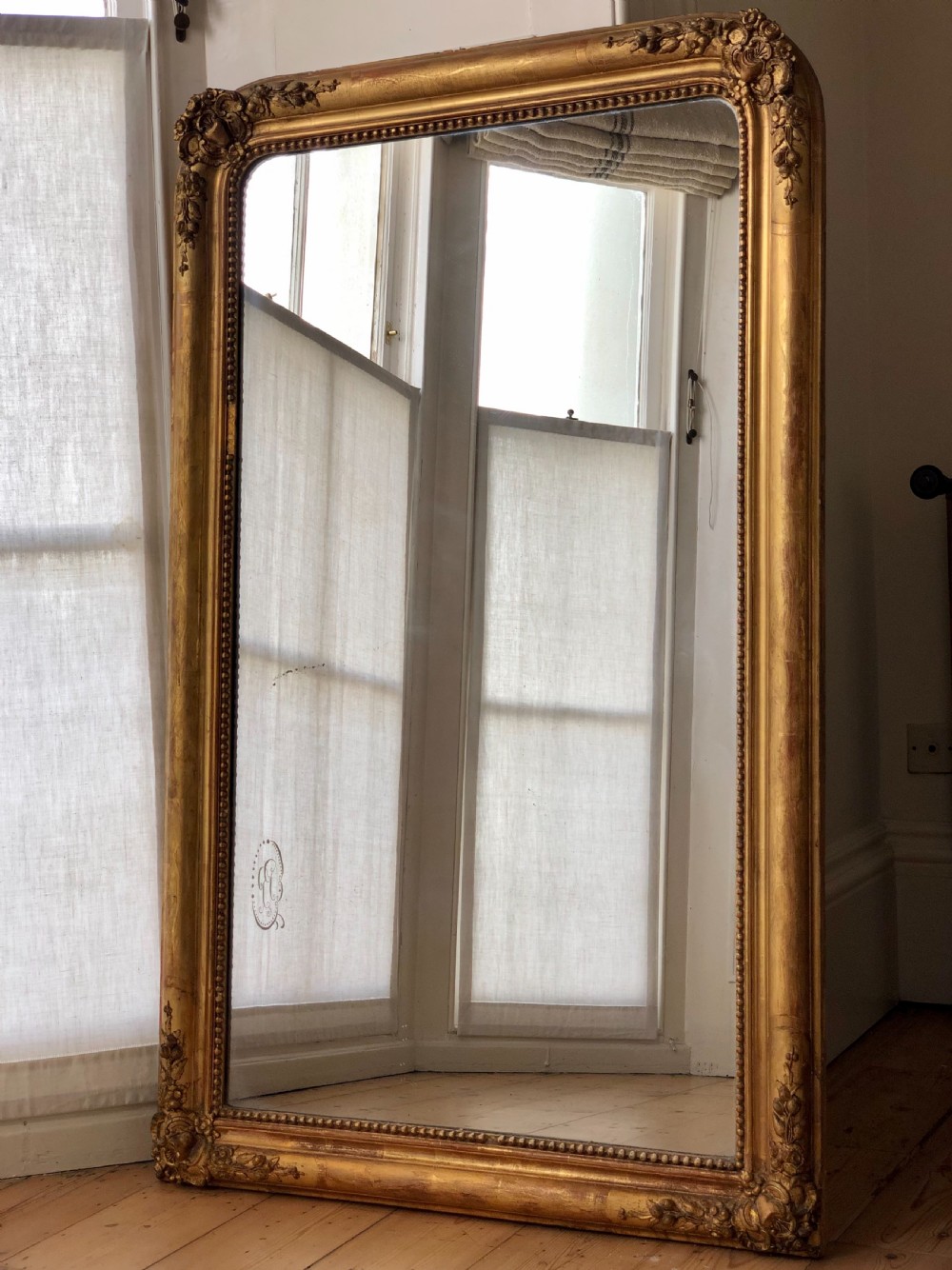 Antique French gilt mirror Louis Philippe  View V