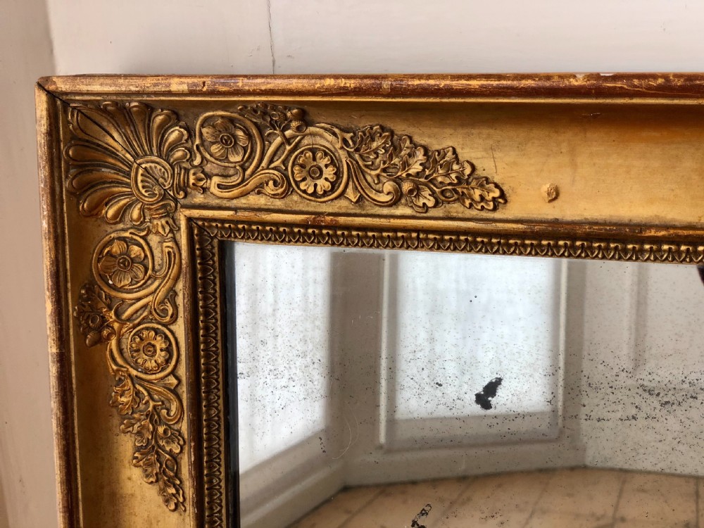 Antique French gilt Empire mirror c1815 mercury glass View V
