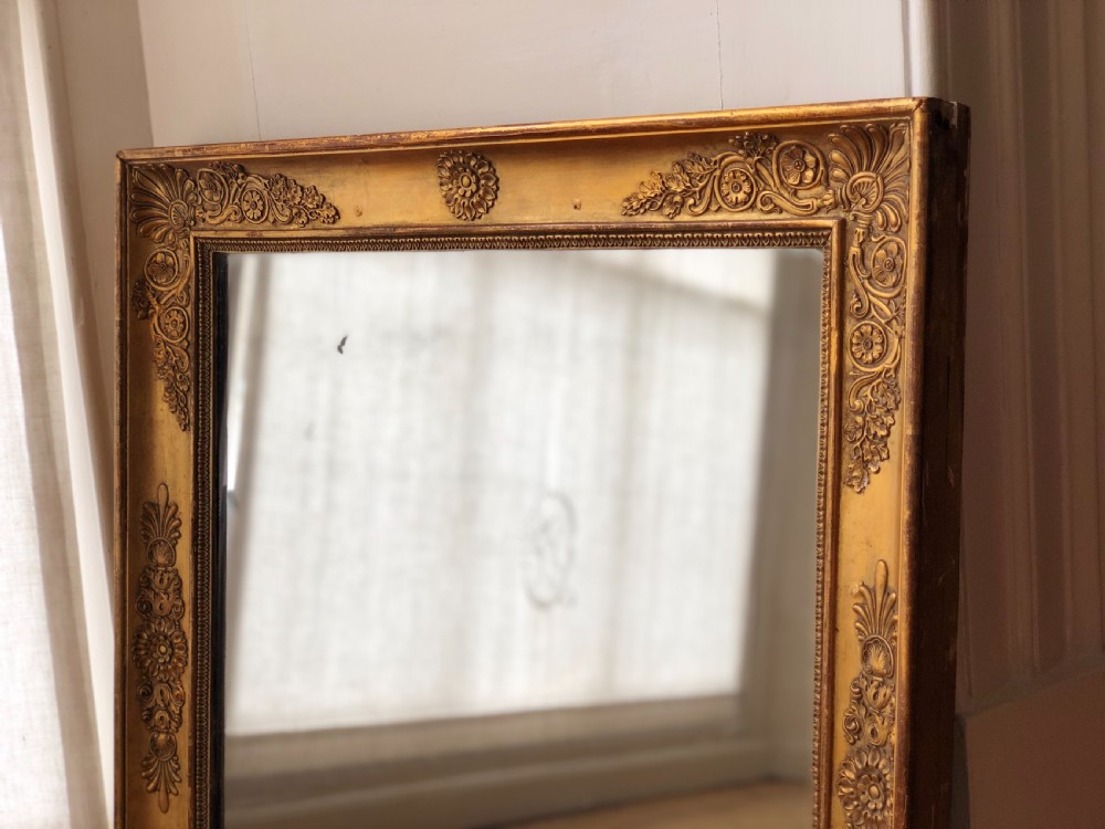 Antique French gilt Empire mirror c1815 mercury glass View VI