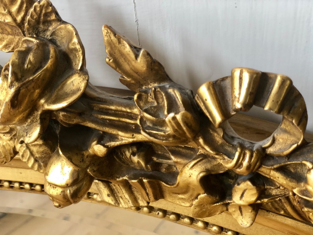 Antique French gilt oval mirror View VI