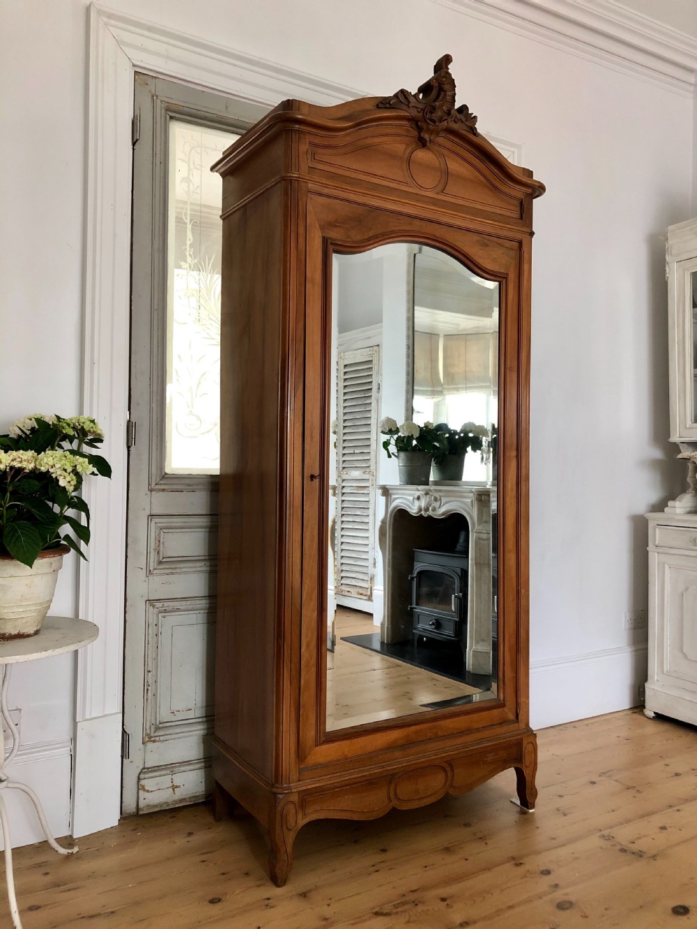 Antique French armoire linen press