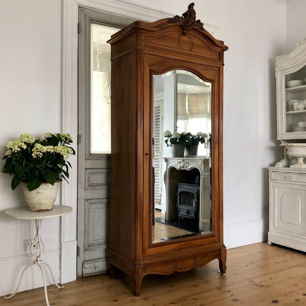 Antique French armoire linen press View II