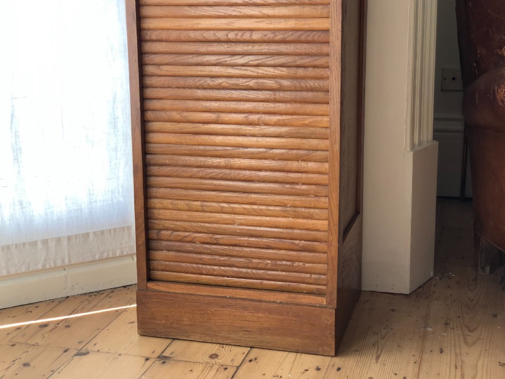 Antique French oak filing cabinet View II