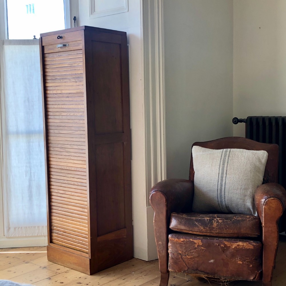 Antique French oak filing cabinet View IV