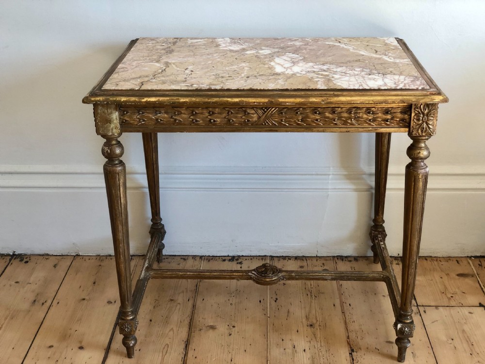 Antique French gilt console occasional table View V