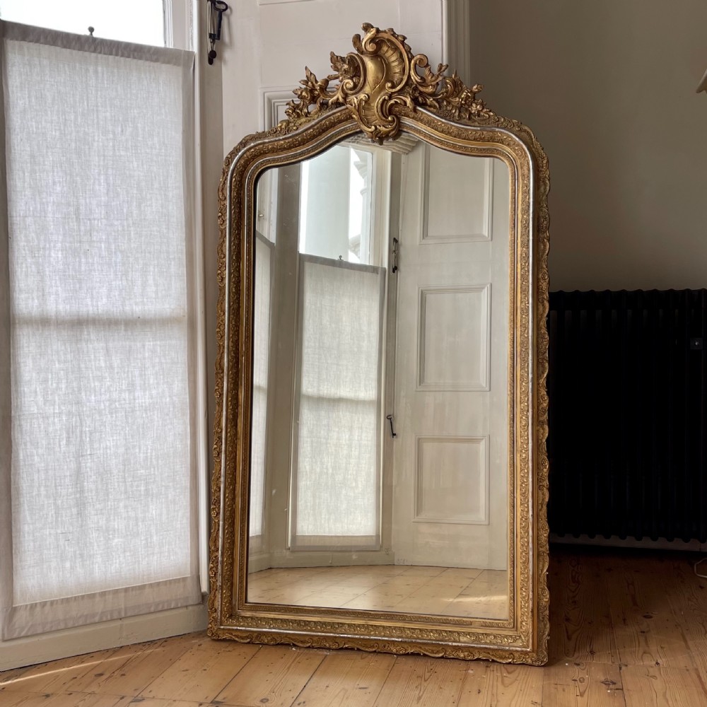 Antique French gilt Louis XV mirror