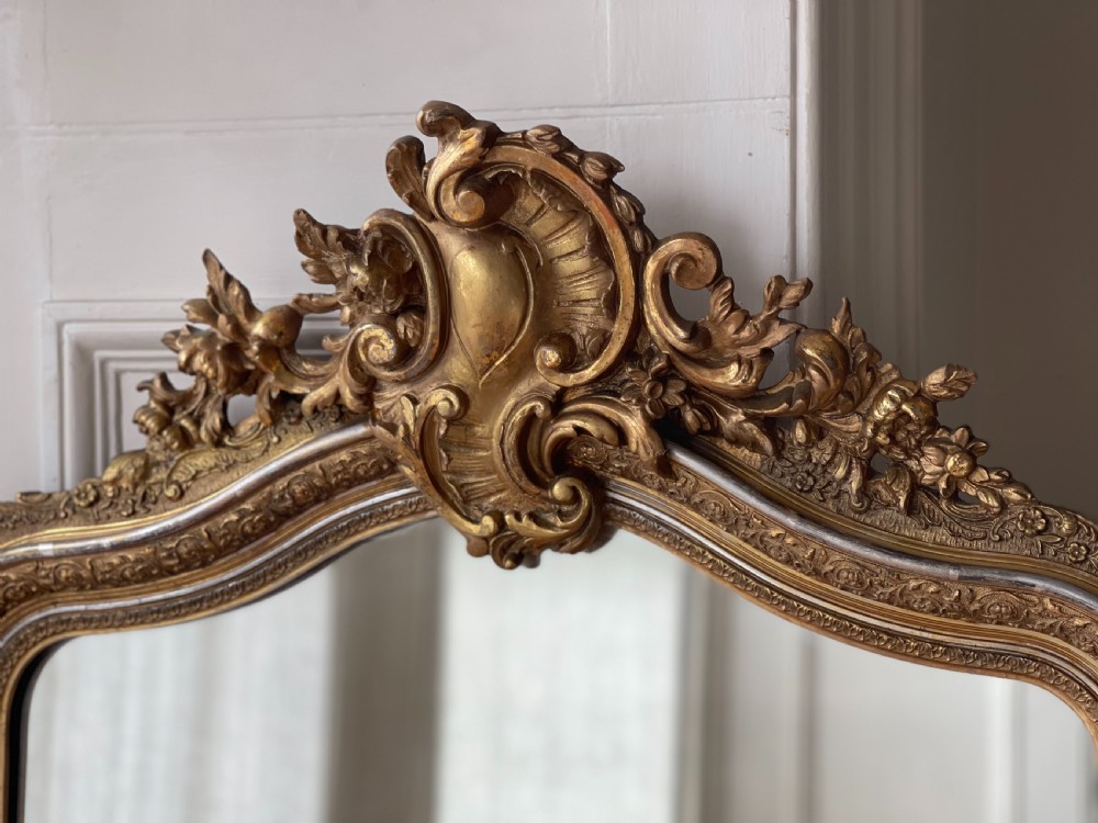 Antique French gilt Louis XV mirror View II