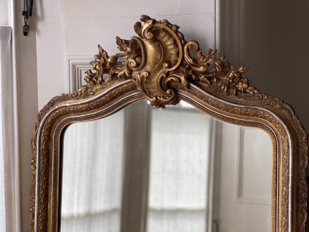 Antique French gilt Louis XV mirror View V