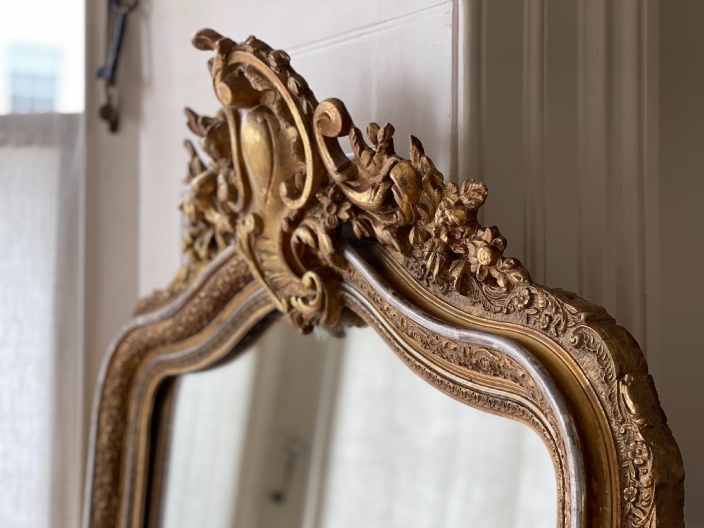 Antique French gilt Louis XV mirror View VII