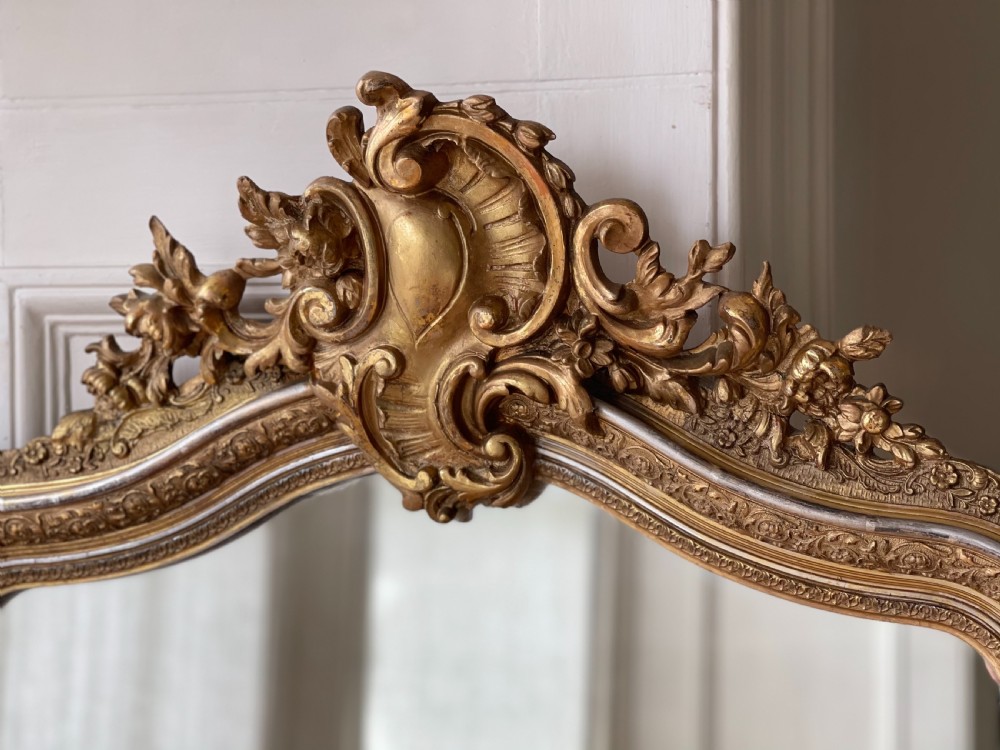 Antique French gilt Louis XV mirror View IX