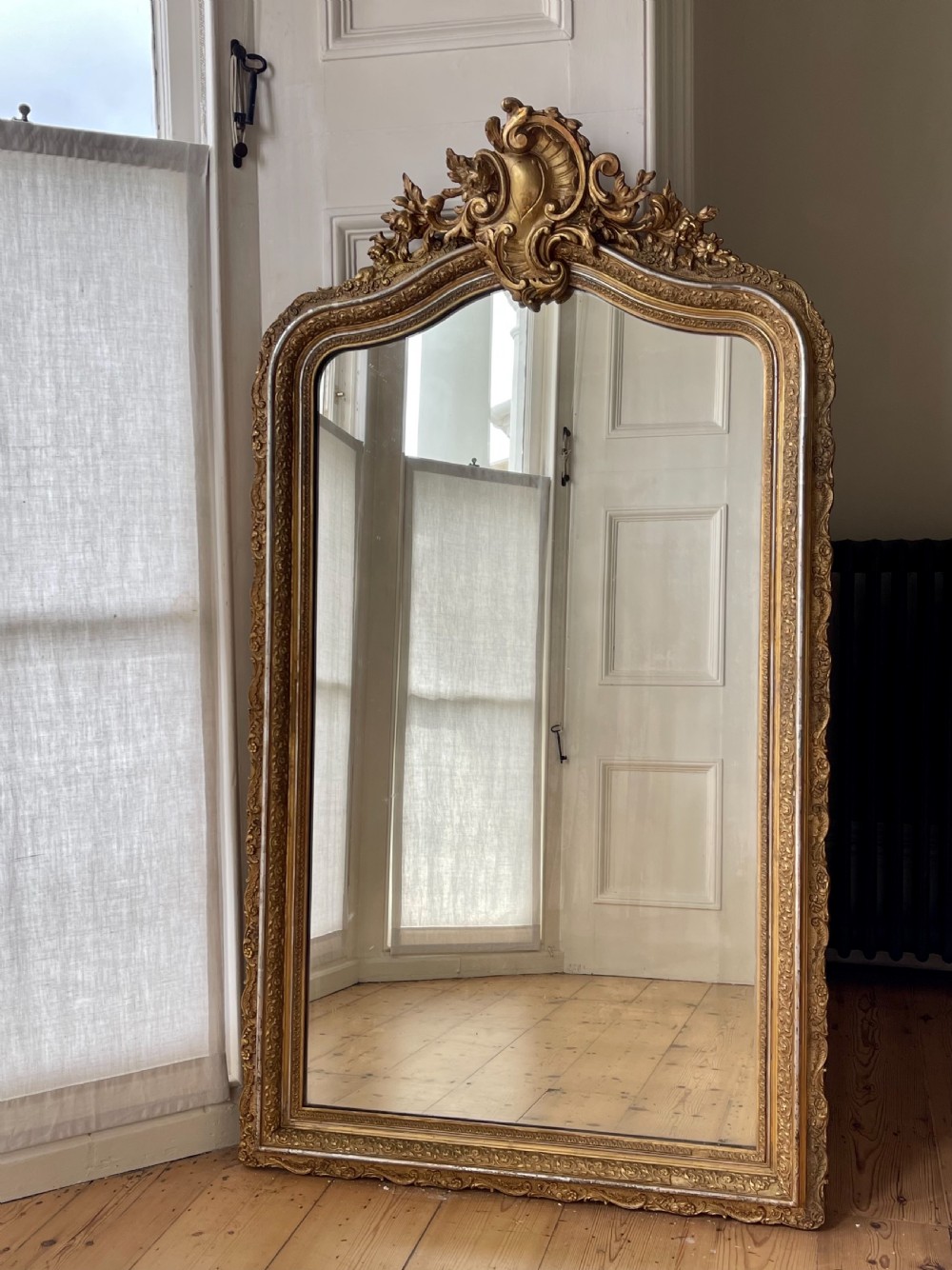 Antique French gilt Louis XV mirror View X