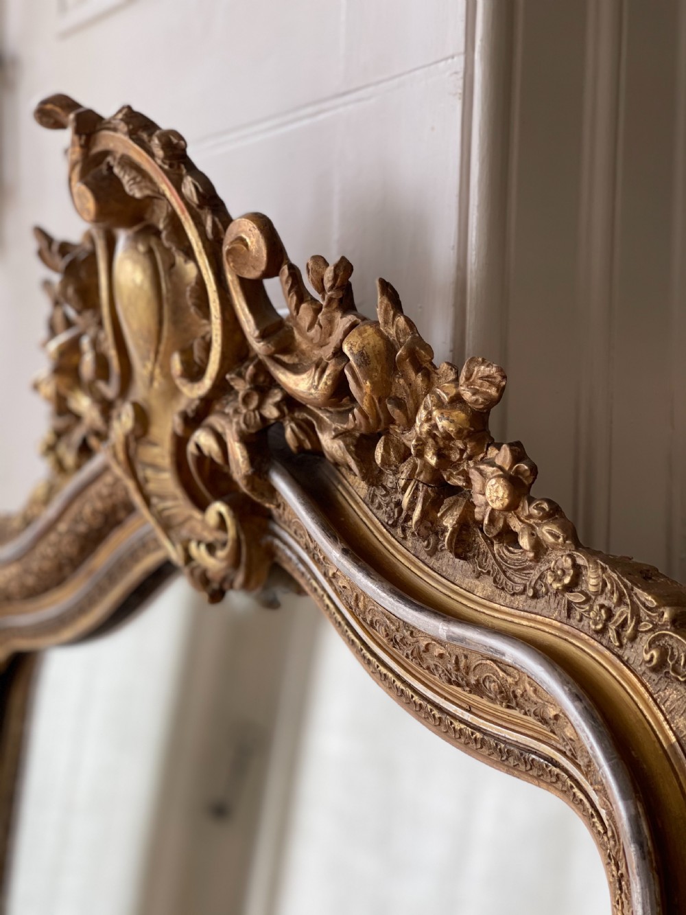 Antique French gilt Louis XV mirror View XIV