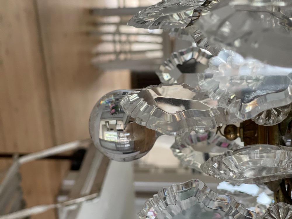 Large 19th century French 6 arm crystal chandelier  View IV