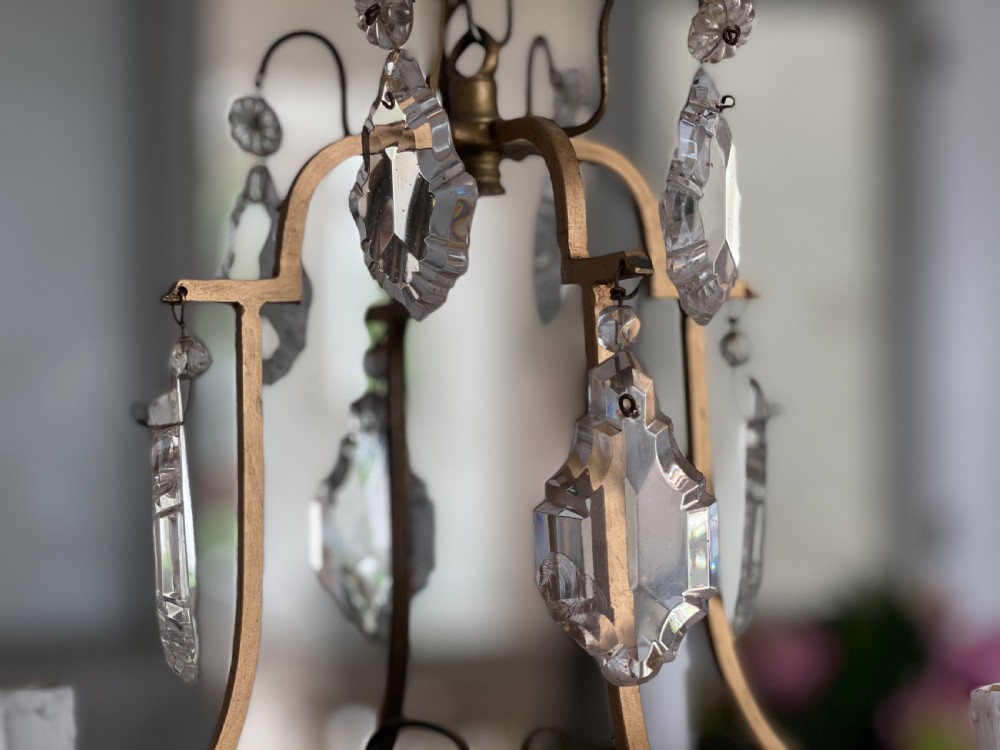 Antique French cage chandelier  View IV