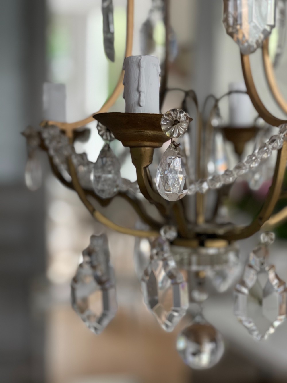 Antique French cage chandelier  View VIII