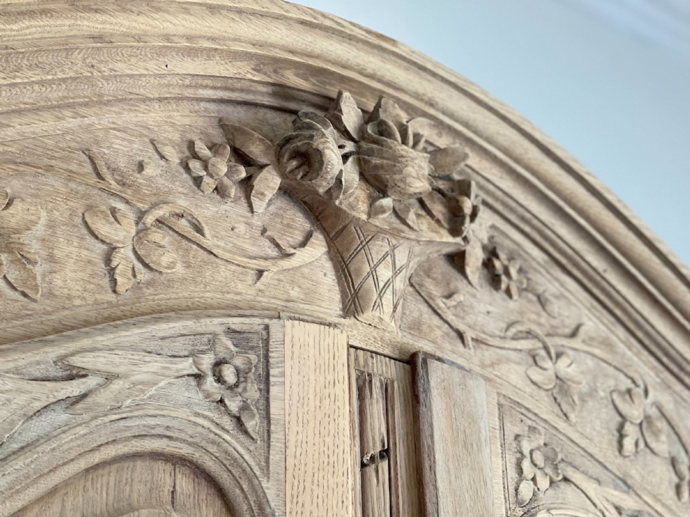 Antique French oak armoire linen press View III