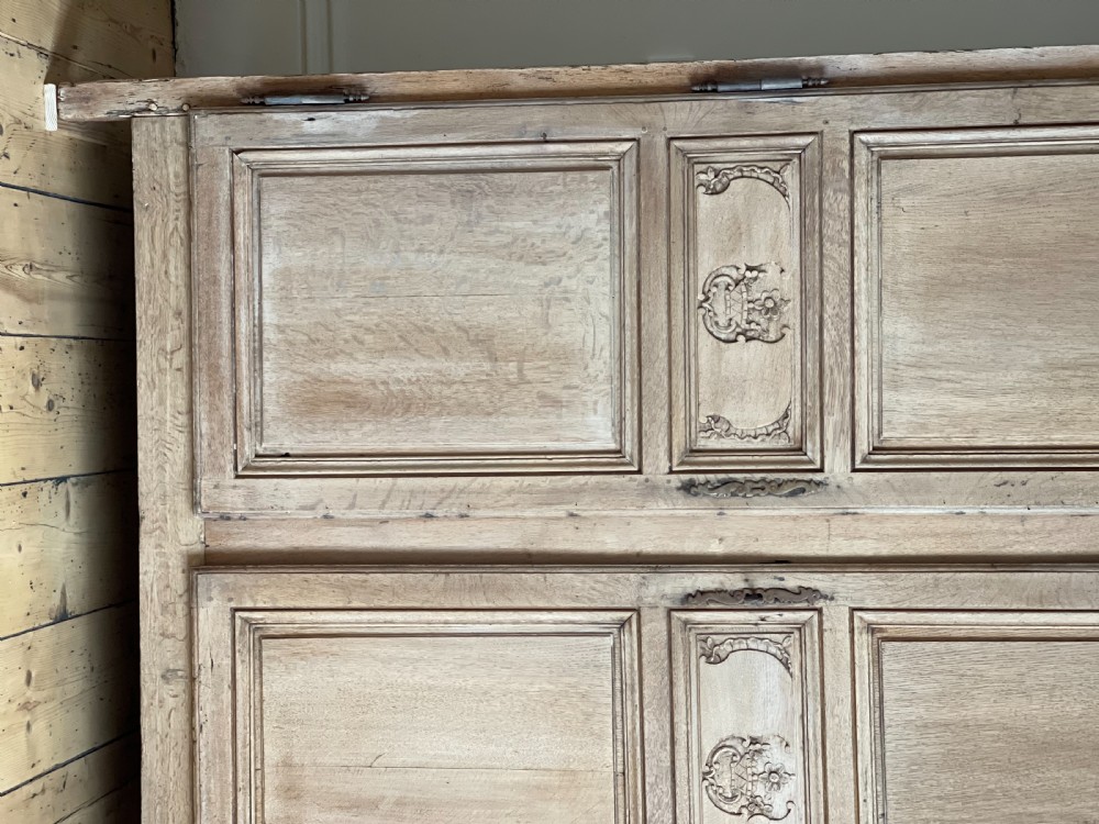 18th century antique French oak armoire linen press with hanging rail
 View III