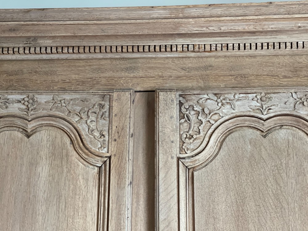 18th century antique French oak armoire linen press with hanging rail
 View X