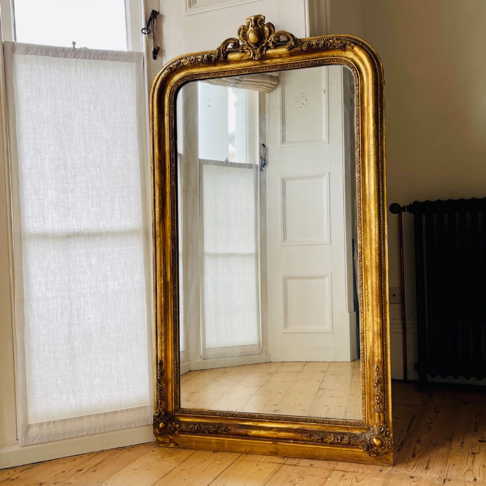 Antique French gilt mirror - mercury glass