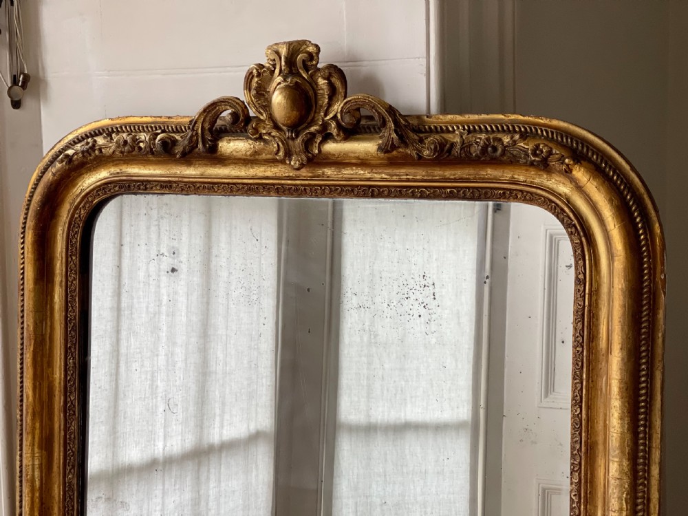 Antique French gilt mirror - mercury glass View III