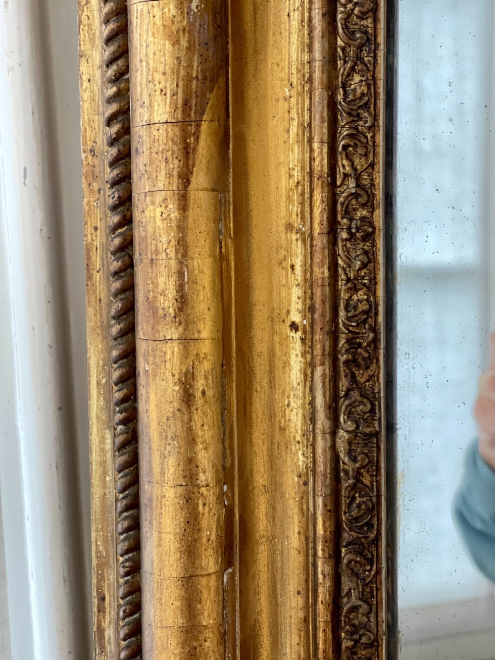 Antique French gilt mirror - mercury glass View IV