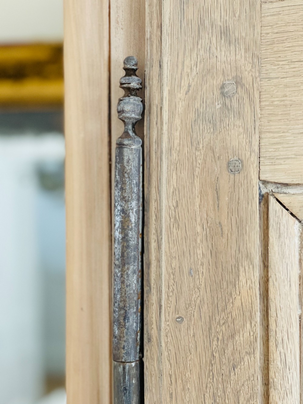 19th century French oak armoire wardrobe with hanging rail View II