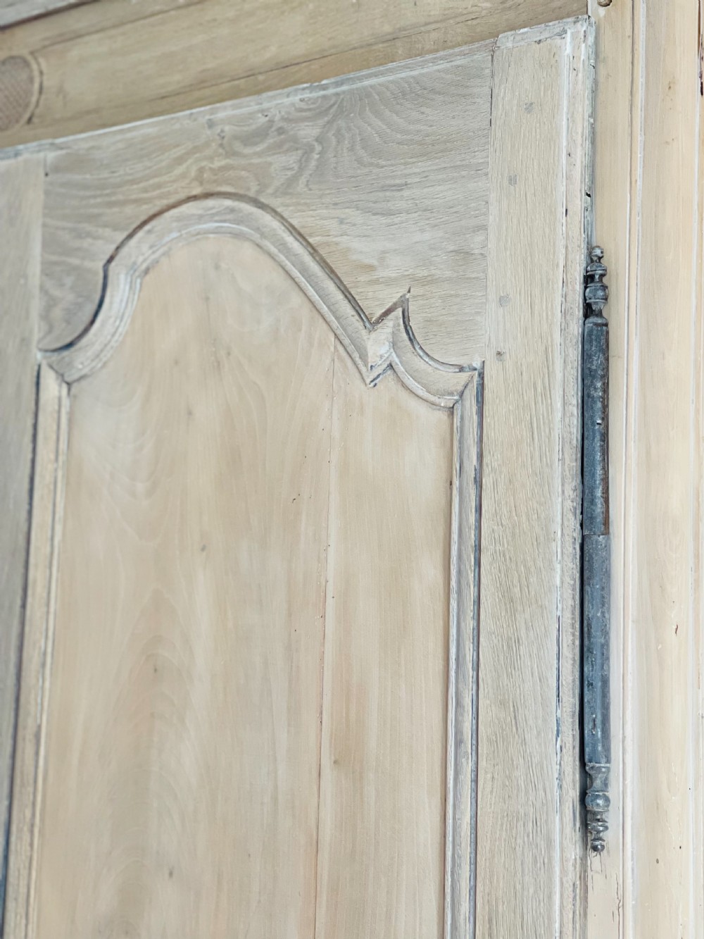 19th century French oak armoire wardrobe with hanging rail View VII