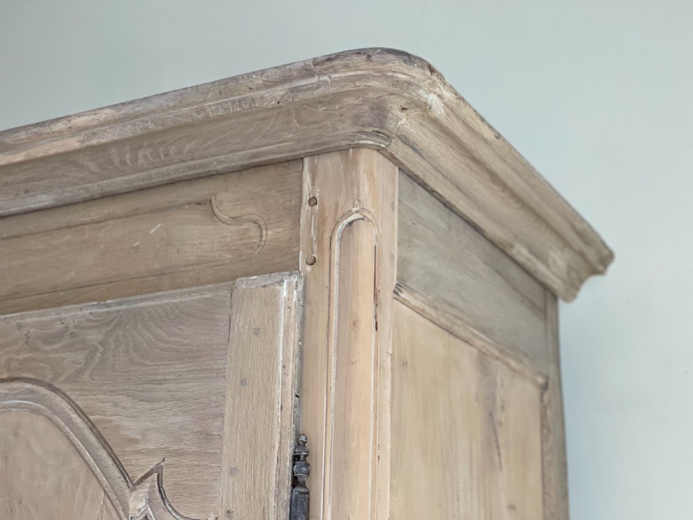 19th century French oak armoire wardrobe with hanging rail View VIII