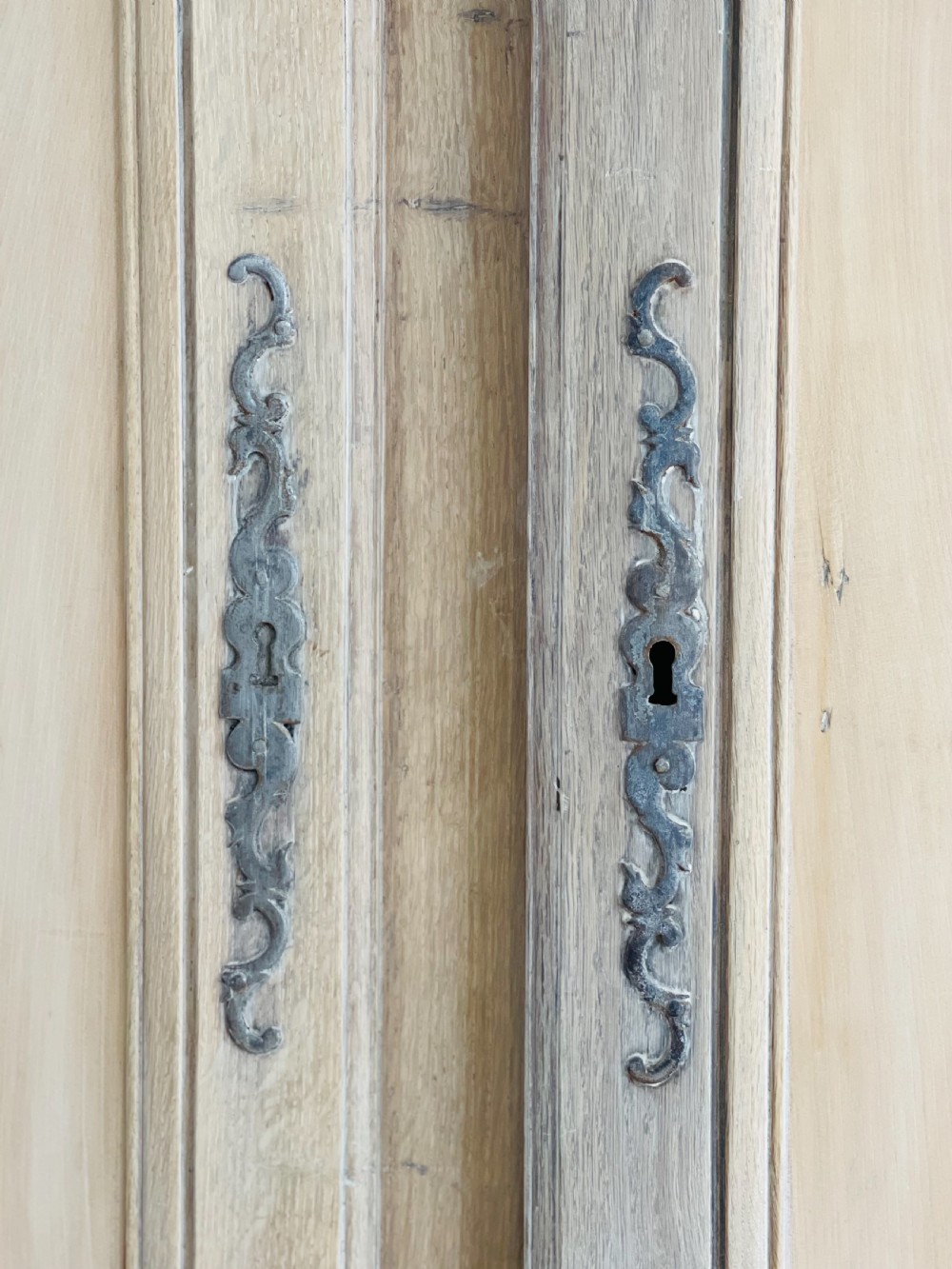 19th century French oak armoire wardrobe with hanging rail View IX
