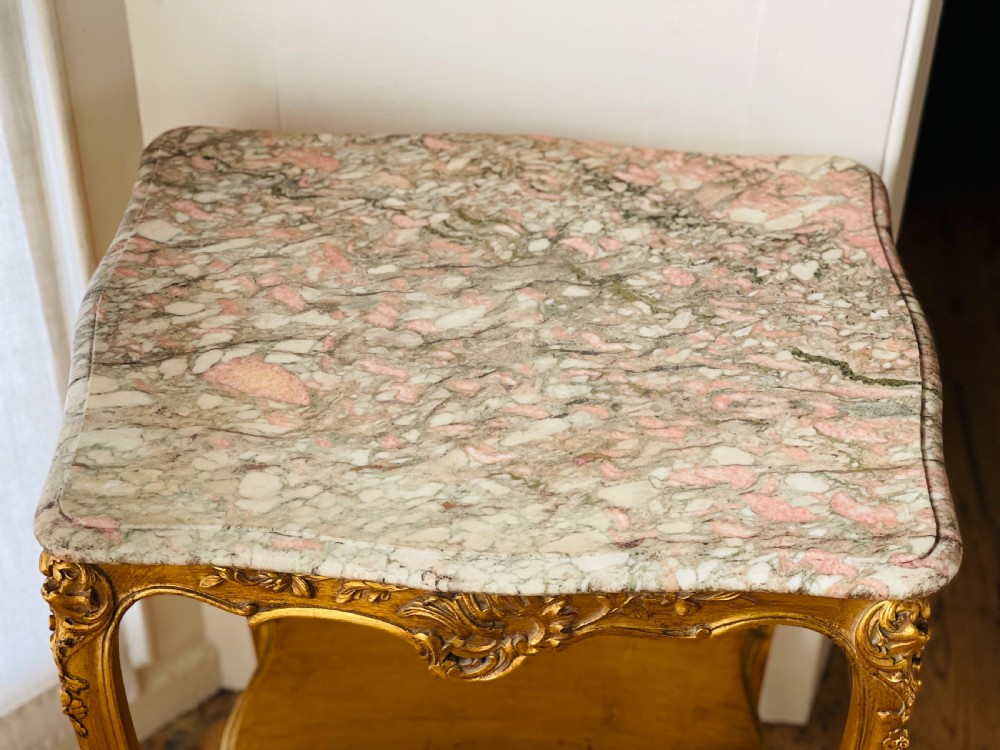 19th century French marble top table  View IV