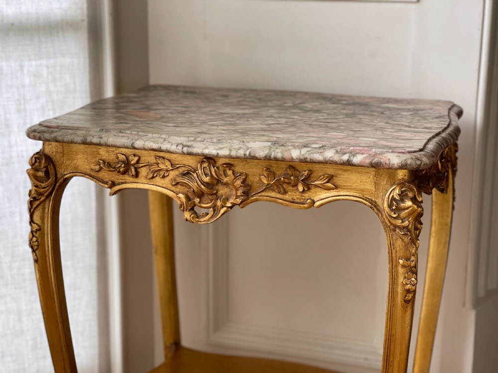 19th century French marble top table  View X