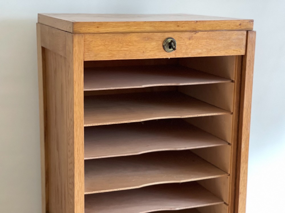 French oak tambour cabinet View III