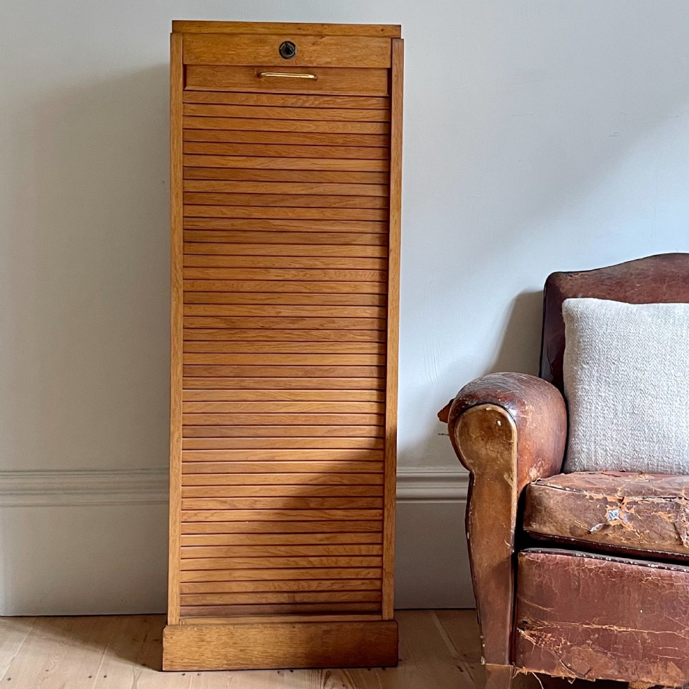 French oak tambour cabinet View IV