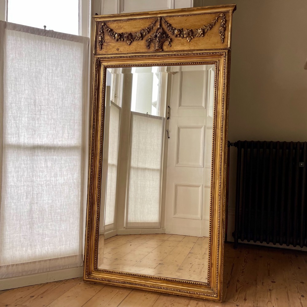 Antique French gilt Louis XVI mirror - bevelled glass
 View VII