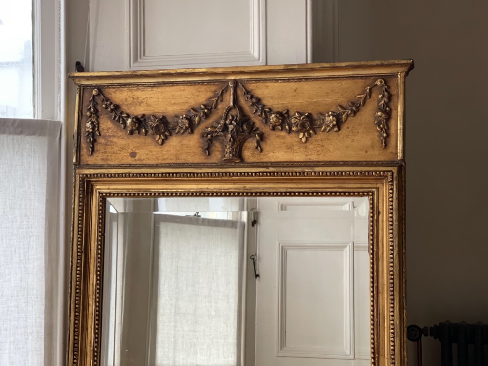 Antique French gilt Louis XVI mirror - bevelled glass
 View VIII