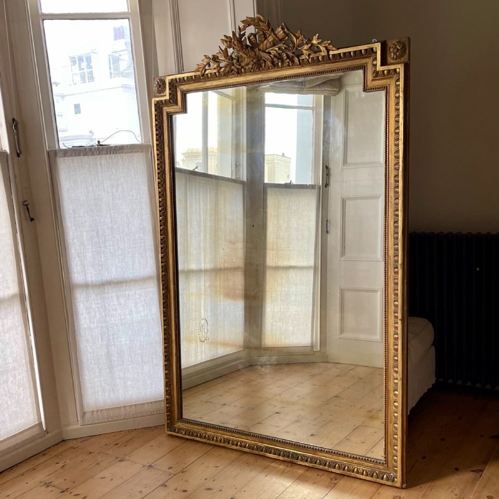 19th century French gilt leaner mirror 