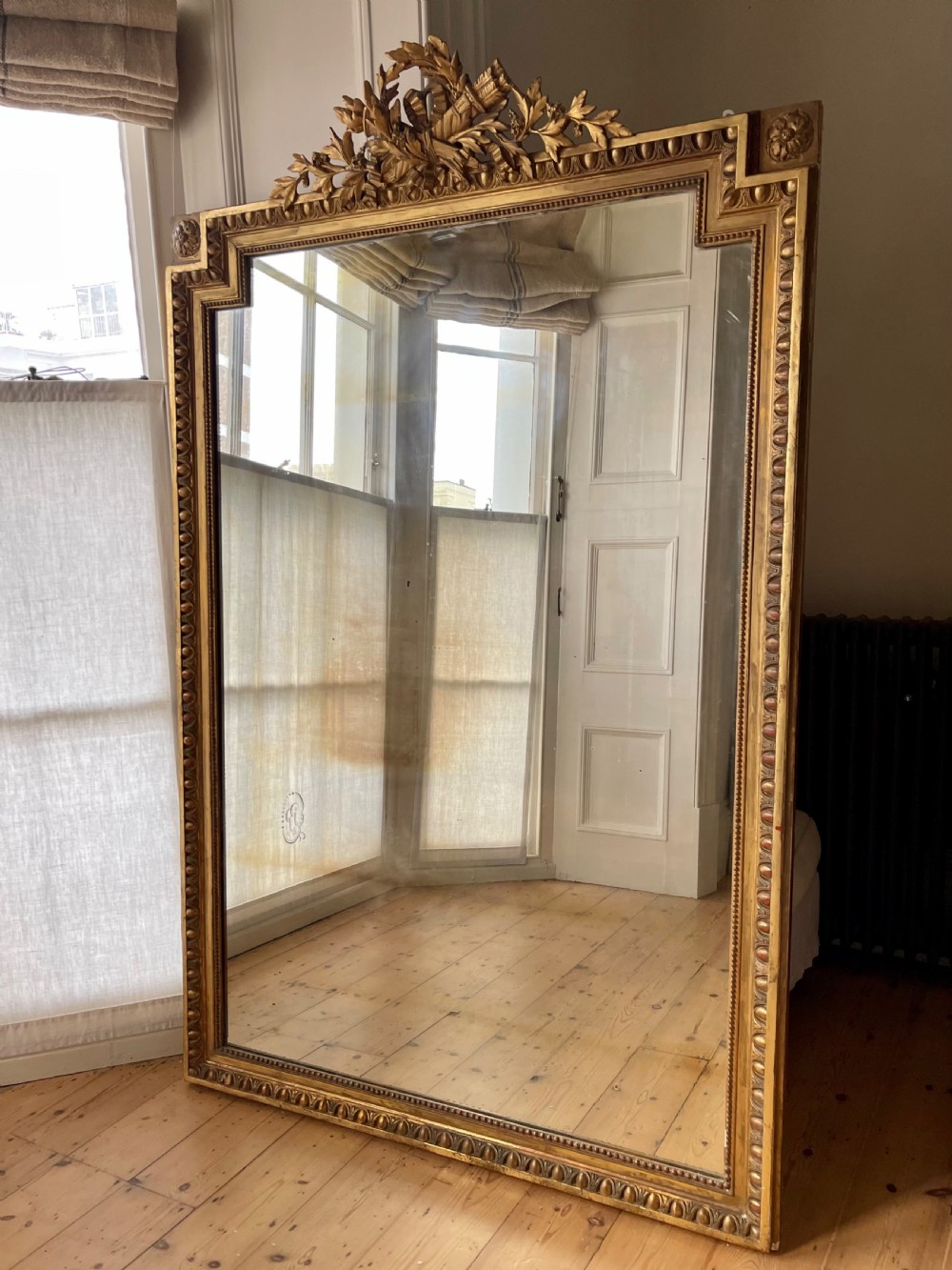 19th century French gilt leaner mirror  View II