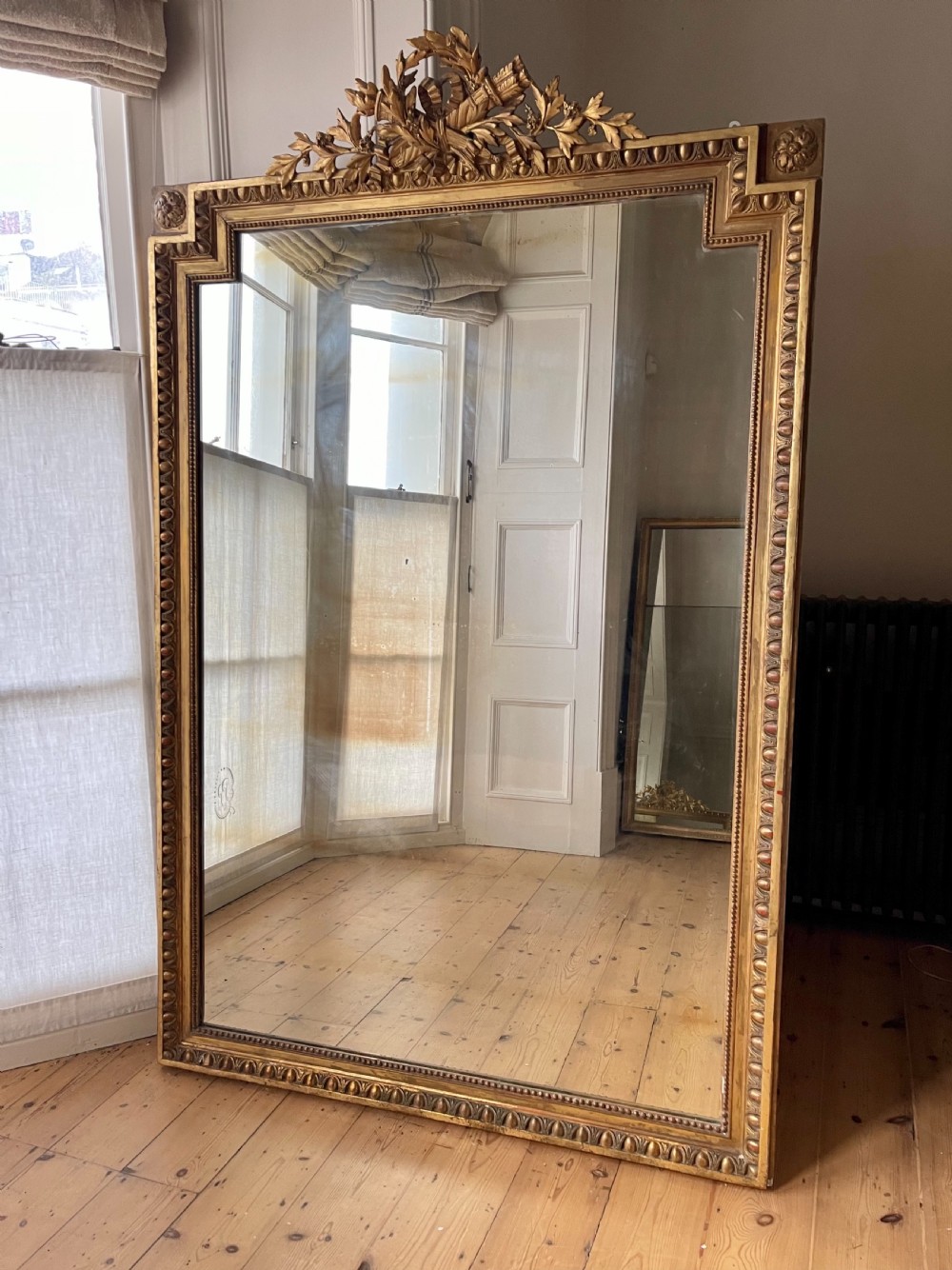 19th century French gilt leaner mirror  View III