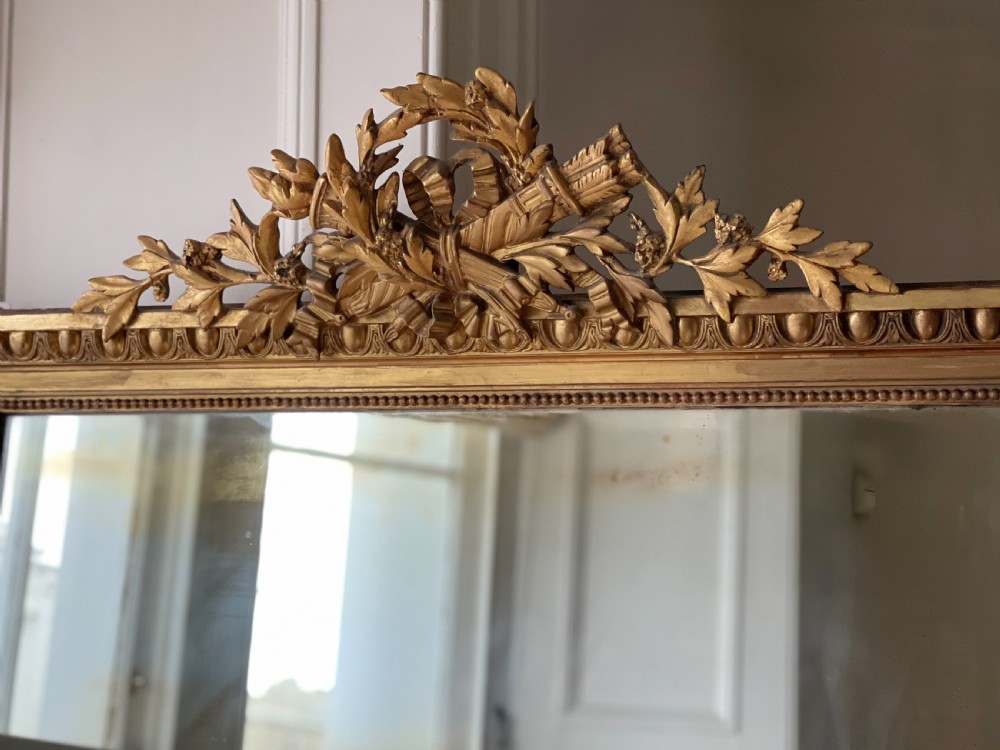 19th century French gilt leaner mirror  View V