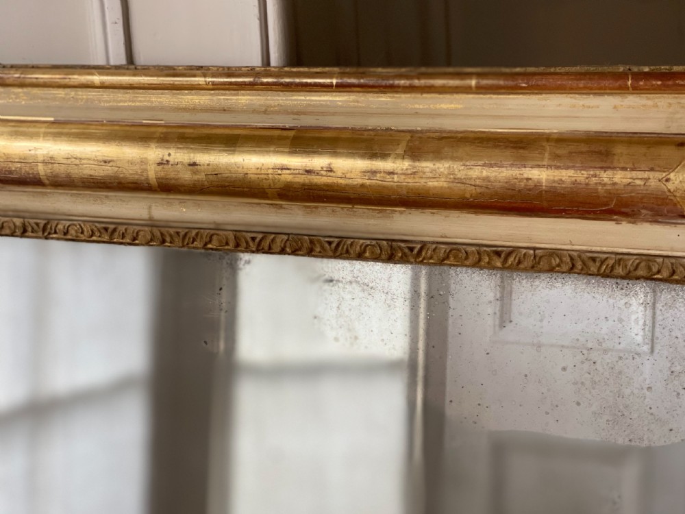 Antique French Napoléon III gilt and gesso mirror - mercury glass
 View IV