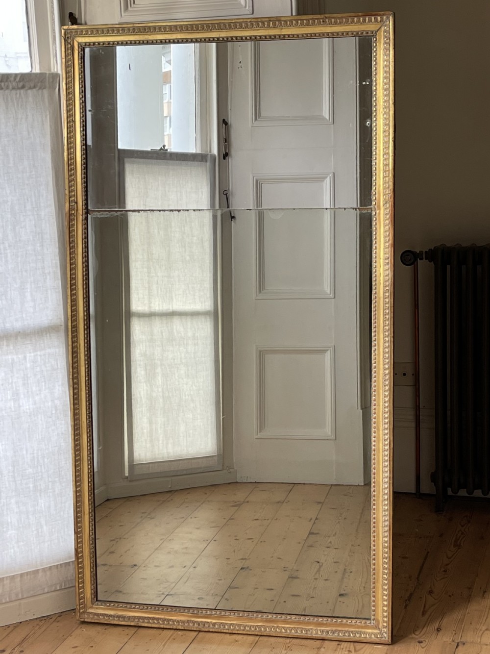 19th century French gilt leaner mirror - split mercury glass View III